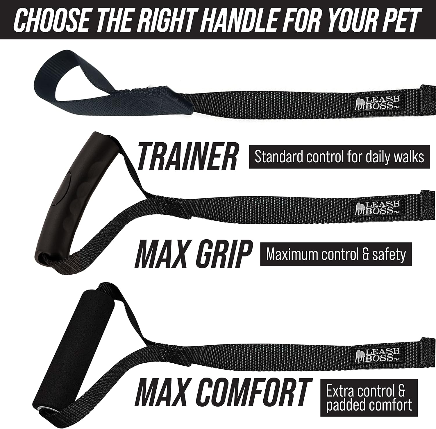 Free Range Long Dog Leash for Large Dogs with Drawstring Backpack - 1-Inch Nylon Training Lead with Padded Handle (Black, 30 Ft)