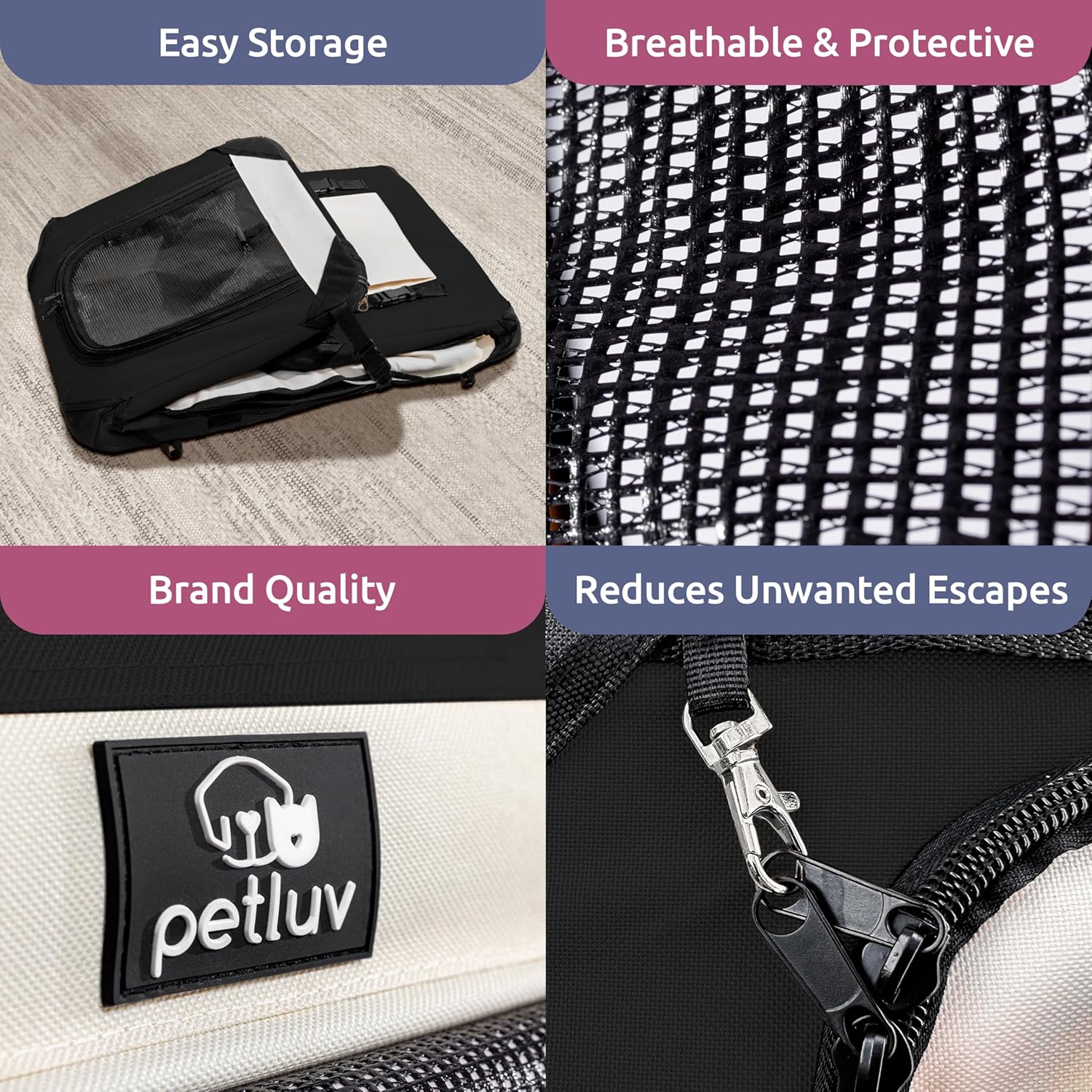 Soft-Sided Medium Pet Carrier for Cats and Small Dogs, 20"X13"X13", Ideal for Travel and Vet Visits, Features Privacy Windows, Removable Plush Bed, Locking Zippers, and Folds Flat for Easy Storage